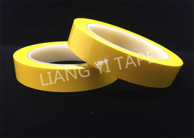 Película amarilla del ANIMAL DOMÉSTICO que apoya la cinta adhesiva cortada con tintas adhesiva de acrílico